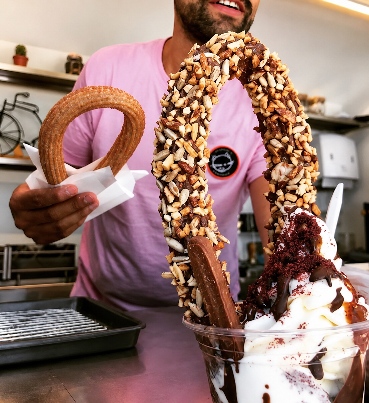 Gatto’s churros handed over the counter