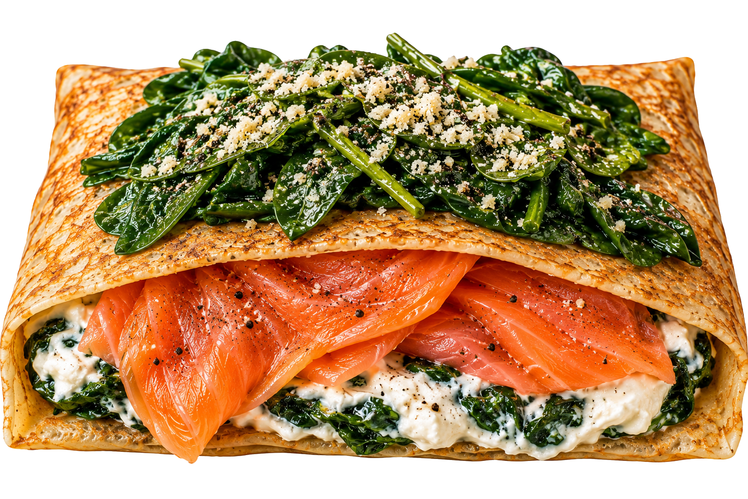 Smoked salmon crêpe