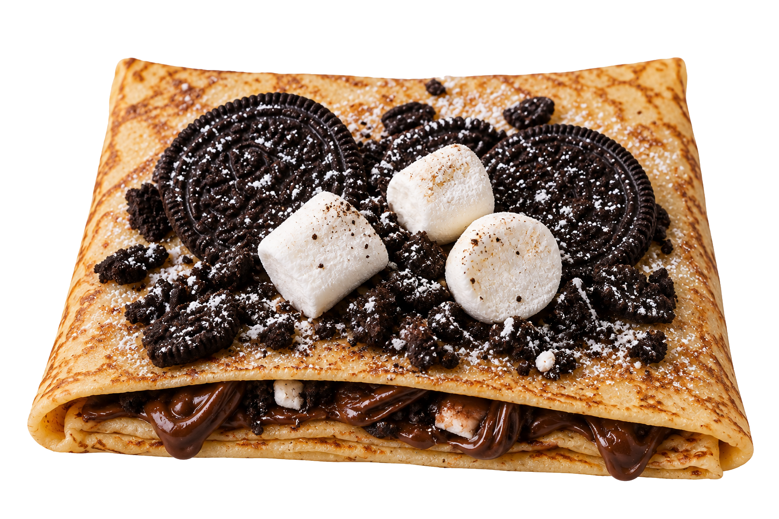 Oreo, Nutella, marshmallow crêpe